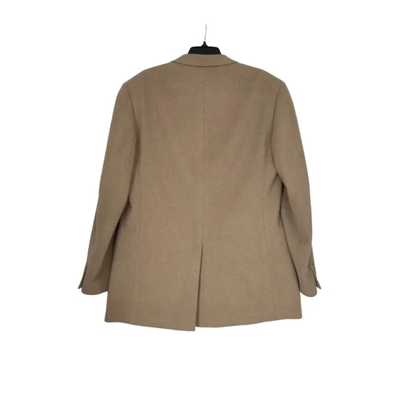 Evan Picone 100% Camel Hair Lined Coat Tan Single Breasted Overcoat Size 42L - Picture 2 of 10